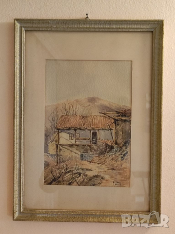 Картина - акварел,БОЯНА, НИКОЛА ЧЕХЛАРОВ. , снимка 3 - Антикварни и старинни предмети - 36409565