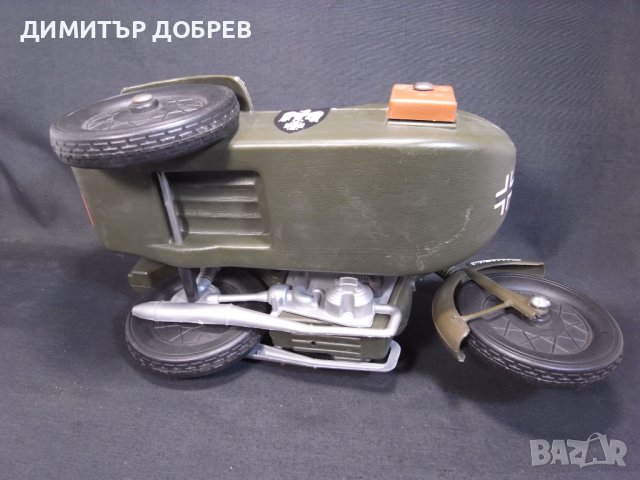 1/6 СТАРА ПЛАСТМАСОВА ИГРАЧКА МОТОР С КОШ BMW R75 WEHRMACHT, снимка 5 - Колекции - 41494533