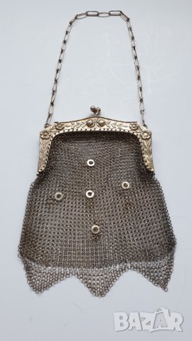 Стара дамска сребърна чантичка, снимка 1 - Антикварни и старинни предмети - 41347018