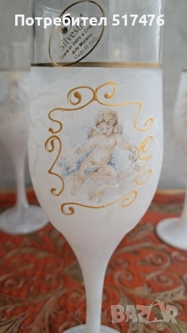 2 комплекта за вино и шампанско Murano , снимка 11 - Други стоки за дома - 51941868