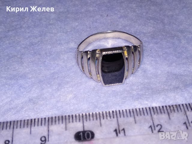 Стар СССР СКЪПОЦЕНЕН с ЧЕРЕН ОНИКС АЖУРЕН СРЕБЪРЕН ПРЪСТЕН с ПЕЧАТ за СРЕБРО 925 и Щемпел УВЮА 38735, снимка 3 - Антикварни и старинни предмети - 41741224