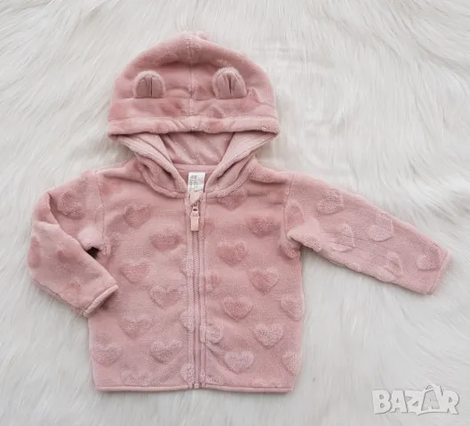 Бебешки пухен суичър H&M 6-9 месеца, снимка 8 - Жилетки и елечета за бебе - 49655289