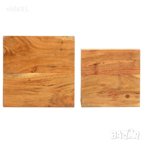 vidaXL Стойки за растения, 2 бр, масивно акациево дърво, снимка 5 - Саксии и кашпи - 56146798