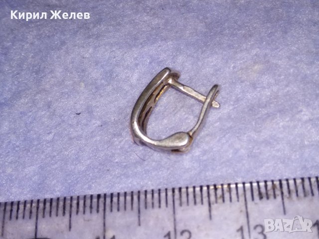 СТАРА СКЪПОЦЕННА СРЕБЪРНА ОБЕЦА СРЕБРО 925 с АНГЛИЙСКА ЗАКОПЧАЛКА и ФАСЕТИРАНИ ЦИРКОНИ 38684, снимка 8 - Обеци - 41741501
