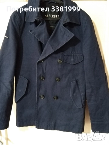 мъжко яке естествена кожа и елегантно мъжко палто Superdri, и двете без забележки размер М, снимка 6 - Якета - 51731536