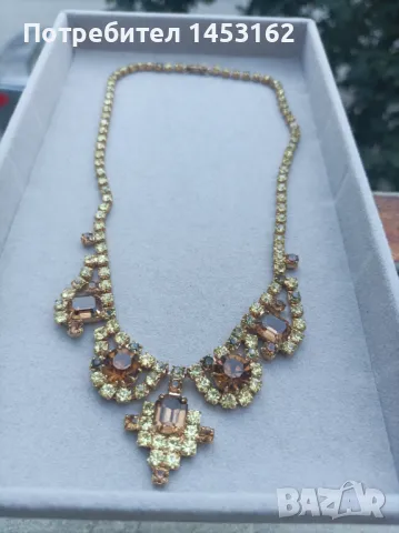 Старинно чешко колие с кристали 