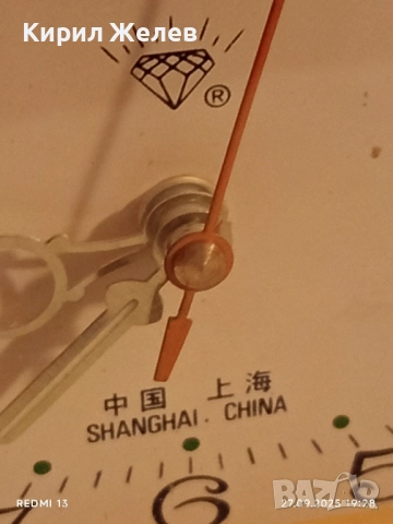 Стар механичен будилник SHANGHAI CHINA рядък за КОЛЕКЦИЯ ДЕКОРАЦИЯ 32114, снимка 3 - Антикварни и старинни предмети - 51859666