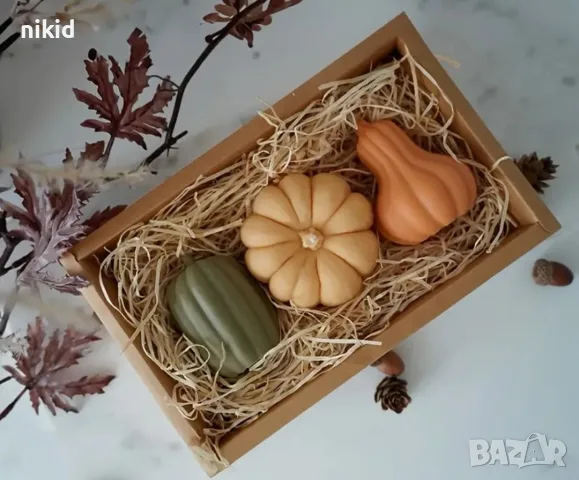 3D широка крушовидна тиква Halloween Хелоуин силиконов молд форма фондан смола гипс шоколад свещ, снимка 2 - Форми - 56123340