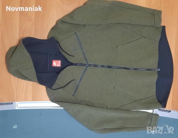 Nike Tch Flc Wr Hoodie Fz Olive-Като Ново, снимка 12 - Спортни дрехи, екипи - 41141317