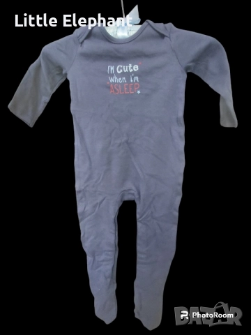 Цяло ромпърче за 9-12 мес момченце"I am cute when I am asleep",Англия/ново