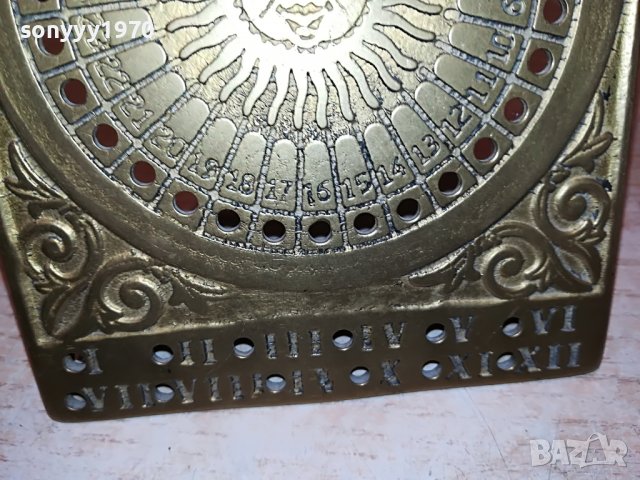 КАЛЕНДАР-МЕД/МЕСИНГ-ВНОС ФРАНЦИЯ 1311221651, снимка 8 - Антикварни и старинни предмети - 38658168