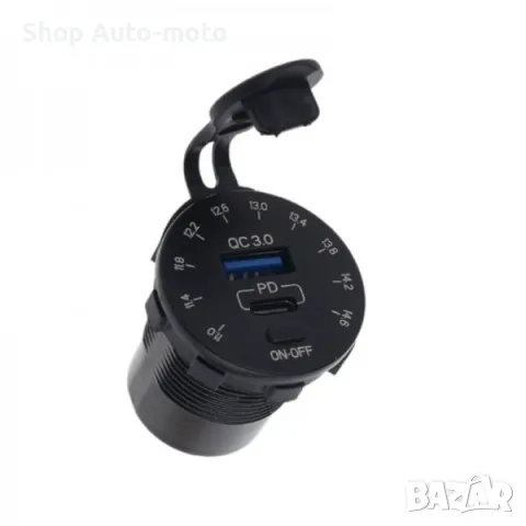 Адаптер с волтметър Automat, USB, Tipe-C, Универсален