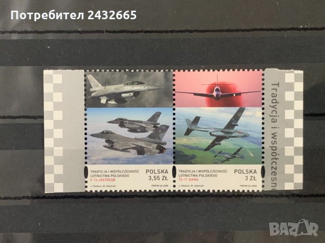 781. Полша 2008 = “ Авиация. Полската авиация- традиции и съвременост ”,**,MNH, снимка 1 - Филателия - 34676534