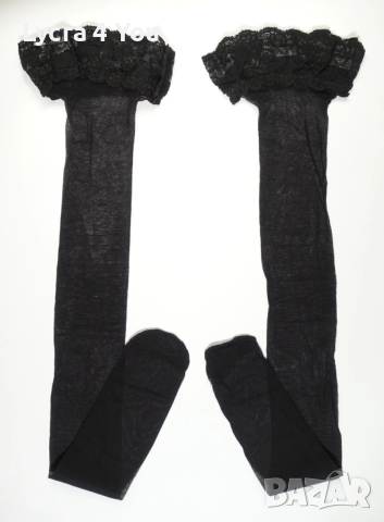 Identic S/M 20 den нови черни силиконови чорапи, снимка 4 - Бельо - 52701281