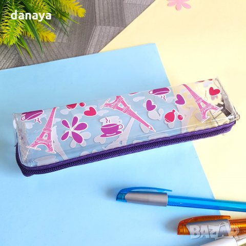 2358 Прозрачен несесер за училище с цветни картинки, снимка 3 - Ученически пособия, канцеларски материали - 33918884