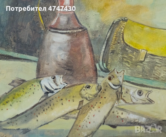 Петър Ненов маслени бои картина натюрморт, снимка 2 - Картини - 53636088