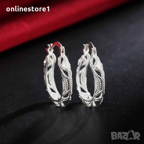 Сребърни обеци Халки 925 - Елена Код: BH348, снимка 2 - Обеци - 33800347