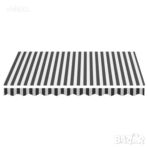 vidaXL Резервен плат за тента, антрацит и бяло, 300x250 см, полиестер, снимка 4 - Облицовки - 56146611