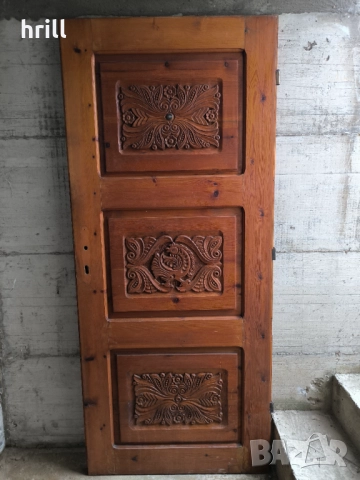 3 дърворезби ръчна изработка на антикварна дървена входна врата крило, снимка 4 - Декорация за дома - 51586828