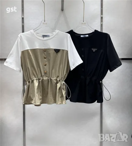 Уникална рядка Prada блуза къс ръкав Дизайнерска дамска, снимка 1