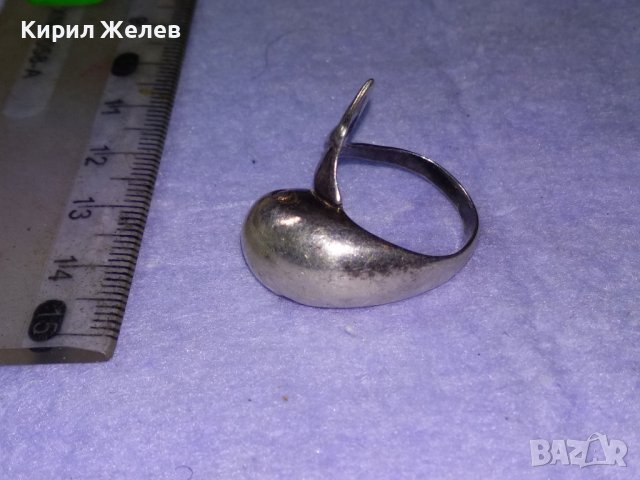 РЪЧНА АВТОРСКА ХУДОЖЕСТВЕНА БИЖУТЕРСКА МАЙСТОРСКА ИЗРАБОТКА МАРКОВО СРЕБРО 925 ПРЪСТЕН ДЕЛФИН 40636, снимка 15 - Пръстени - 42600263