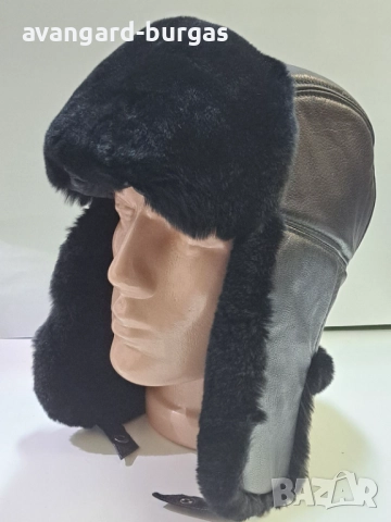 Мъжка шапка - телешка кожа с косъм Чинчила -213, снимка 4 - Шапки - 52205720