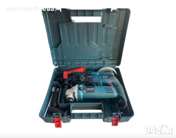 Комплект 2в1 перфоратор и ъглошлайф на ток , снимка 2 - Други машини и части - 51456762