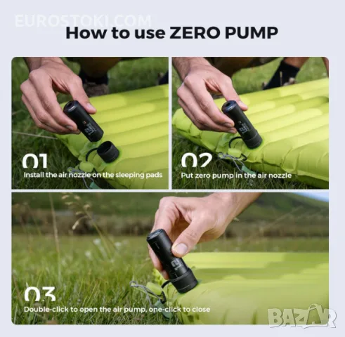 Преносима въздушна помпа FLEXTAIL Zero Pump, акумулаторна мини помпа за надуване и вакуум, снимка 6 - Друга електроника - 56228339