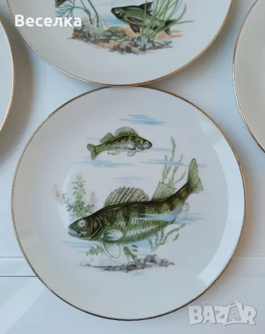 Порцеланови чинии с декор различни риби , снимка 3 - Въдици - 50056838