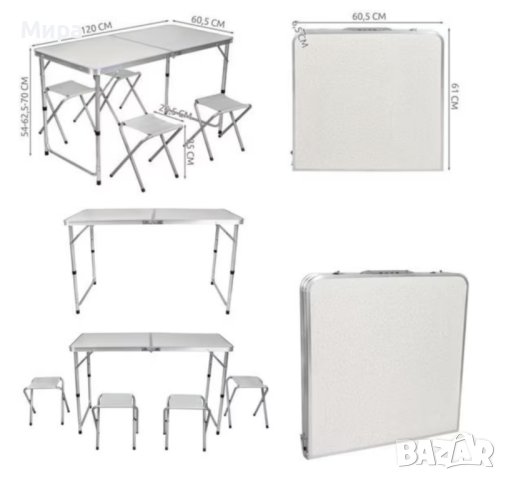 Комплект маса с 4 стола, снимка 2 - Градински мебели, декорация  - 44507691