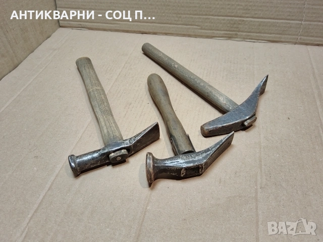Комплект Стари Ковани Обущарски Чукове, Стар Кован Обущарски Чук. / 3 Броя. / НОМЕР 1604.