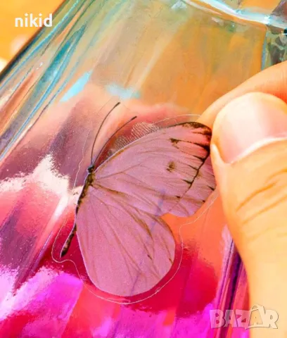 20 бр пастелни пеперуди самозалепващи лепенки стикери декор ръчна изработка украса лепенка, снимка 4 - Други - 48670196