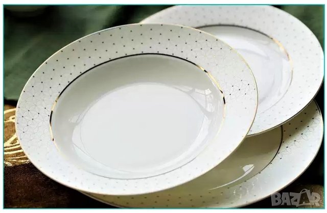Сервиз за хранене"Цветето на живота" за 12 човека от костен порцелан, снимка 7 - Сервизи - 34145451