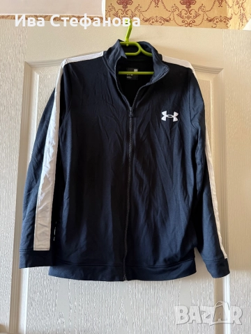  Under Armour черно дамско 100% оригинално  спортно марково горнище с цип, снимка 2 - Спортни екипи - 52486288