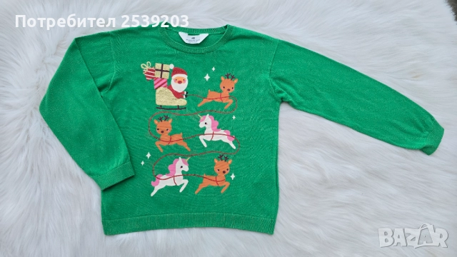 Детски Коледен пуловер H&M 6-7 години , снимка 4 - Детски пуловери и жилетки - 52558792