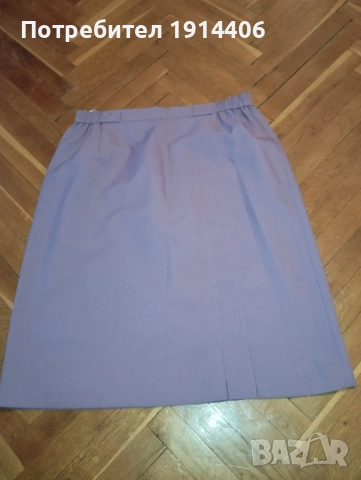 Пола елегантна лилава с плохи отпред, с подплата, прецизна изработка, 