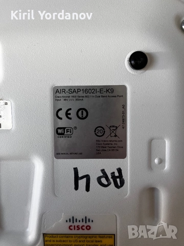 Cisco Air-SAP1692I-E-K9 Access Point + Power Adapter – употребяван, снимка 3 - Рутери - 51876168