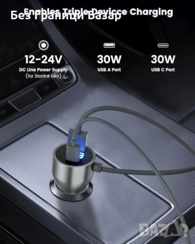Нов Захранващ адаптер за Starlink Mini 12V-24V с дигитален дисплей за кола, снимка 3 - Друга електроника - 51761289