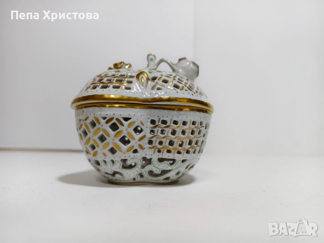 Кутия за бижута от ажурен унгарски порцелан Herend, снимка 10 - Други - 52655400