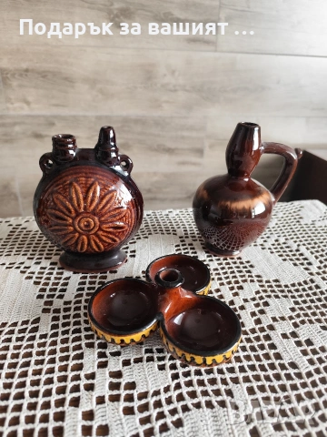 Керамичен сервиз, бърдуче,солничка за битов кът., снимка 3 - Чаши - 53573646