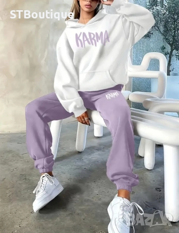 🌟 ДАМСКИ ЕЖЕДНЕВЕН КОМПЛЕКТ "КАРМА" – С КАЧУЛКА В 4 ЦВЯТА| STBoutique, снимка 14 - Спортни екипи - 52009622