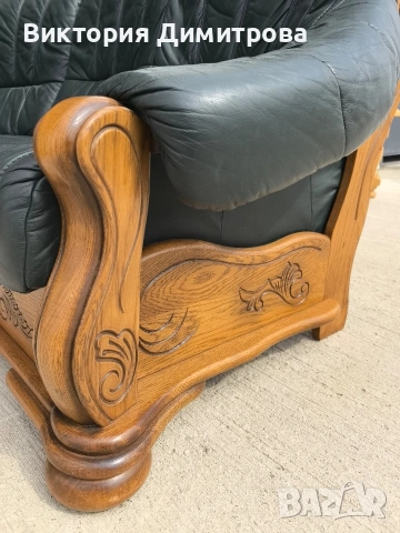 Ъглов диван - Естествена кожа , снимка 3 - Дивани и мека мебел - 53851796