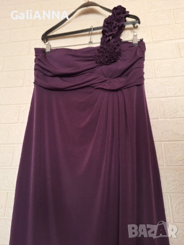 ДЪЛГА ЕЛЕГАНТНА РОКЛЯ В ЛИЛАВО L-XL, снимка 5 - Рокли - 51637187