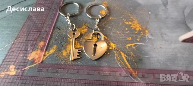 Двойни ключодържатели - сърце и ключ, снимка 2 - Други - 48699874
