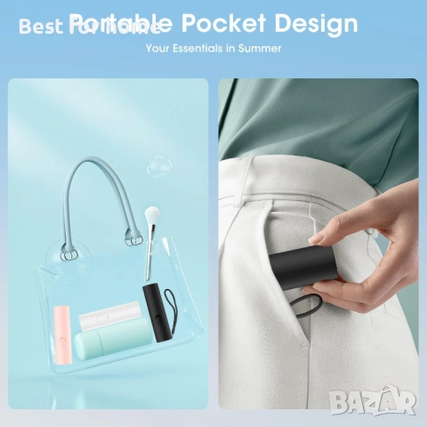 OLV Ръчен мини вентилатор, преносим, ​​акумулаторен,, снимка 7 - Друга електроника - 53204653