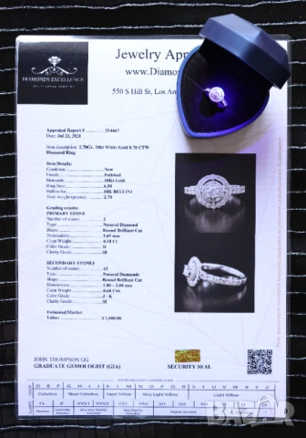 Нов Златен Пръстен с 0.78кт Естествени Диаманти, снимка 7 - Пръстени - 42864057