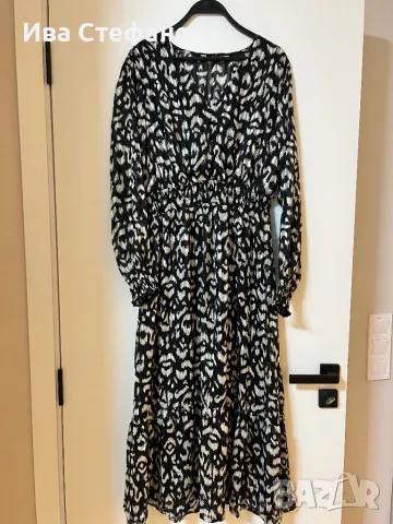 👗🛍️🎀Нова стилна разкошна феерична елегантна черно бяла рокля волани къдри