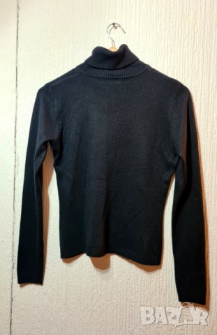 Черен пуловер с поло яка, снимка 7 - Блузи с дълъг ръкав и пуловери - 40888646