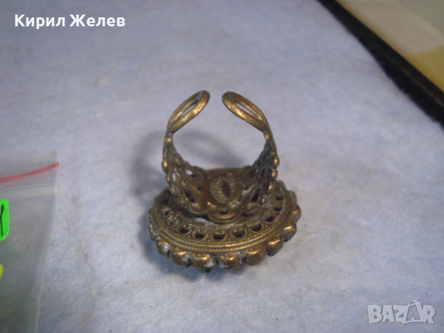 РЕТРО - ВИНТИДЖ БРОНЗОВ СКЪПОЦЕНЕН АРТ ДЕКО РЕГУЛИРУЕМ ФИЛИГРАНЕН СТИЛ ПРЪСТЕН с КРИСТАЛИ 72631, снимка 10 - Пръстени - 36380618