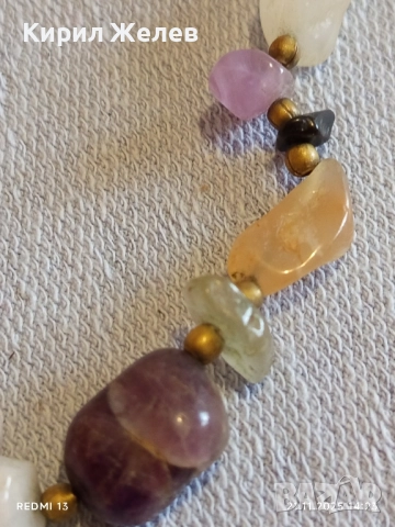 КОЛИЕ ПОЛУСКЪПОЦЕННИ КАМЪНИ РЕТРО СТИЛ НЕЖНО МНОГО КРАСИВО 52188, снимка 2 - Колиета, медальони, синджири - 52492940